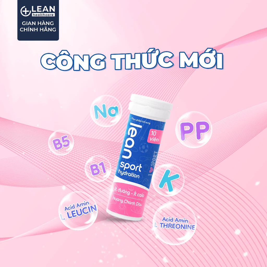 Ly nước điện giải Lean Sport hương chanh dâu nhiệt đới