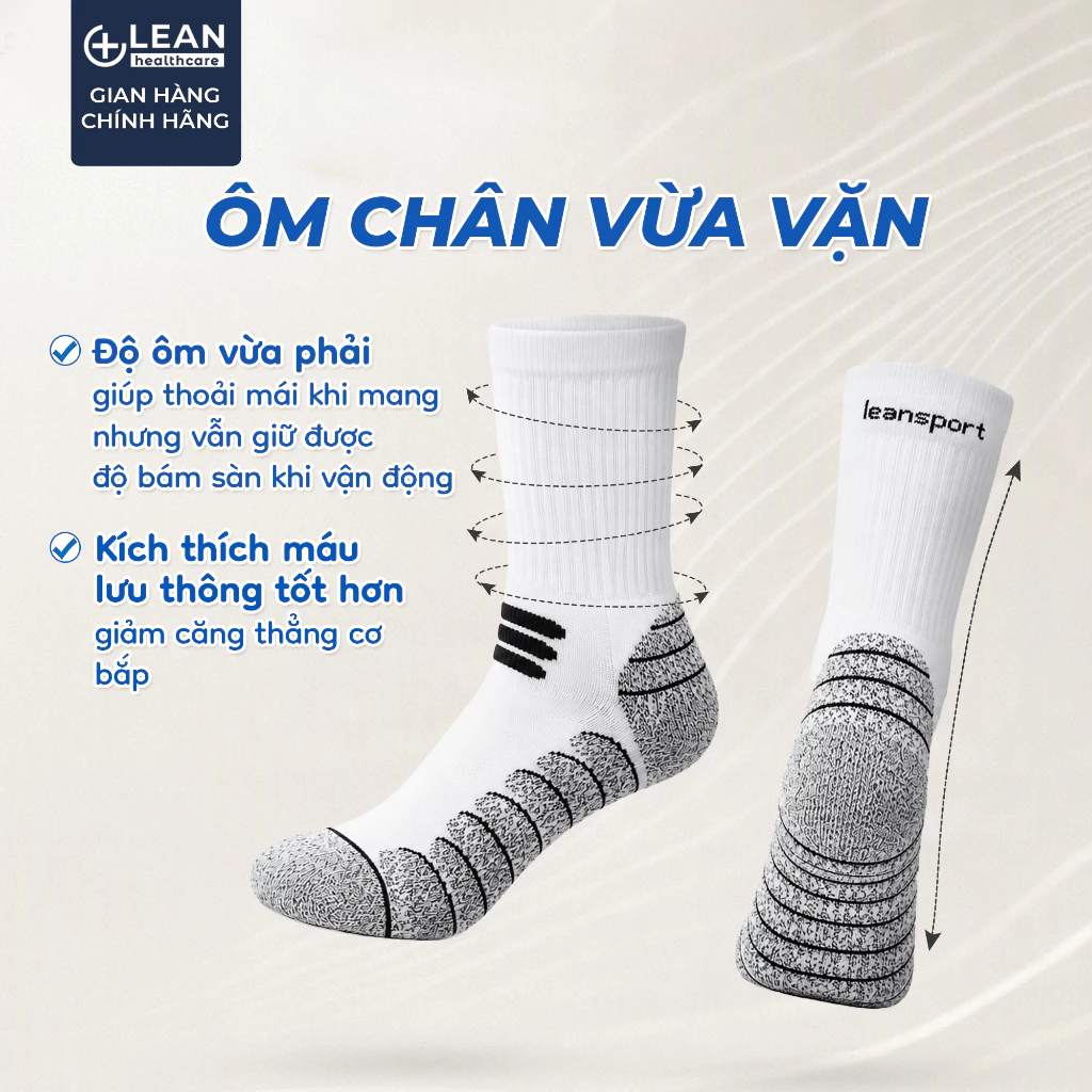 Tất thể thao chuyên biệt Lean Sport – ôm chân vừa vặn, kích thích máu lưu thông